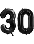 30 års ballonger - 35 cm svarta