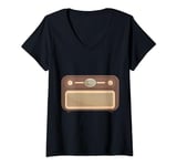 Womens vintage radio day V-Neck T-Shirt