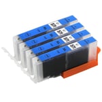 4 Cyan Printer Ink Cartridges to replace Canon CLI-571C (571XLC) Compatible