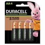 4 x Duracell Rechargeable AA batteries 2500 mAh replaces 2400 Duralock NiMH HR6