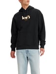 Levi's Men's Relaxed Graphic Sweatshirt Hoodie, Holiday Poster Hoodie Caviar*, S