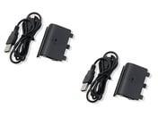 2 X Batterie 2400 mah + Câble chargeur USB pour Manette sans fil Xbox One - Genca-030 - Straße Game ®