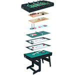 Cougar - All-in-One / 16-in-1 Table de Jeux Multifonction Pliable en Noir Table Multi Jeux avec Accessoires Multigame : baby-foot, billard, air