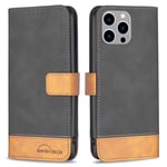 BINFEN COLOR BF Series-7 iPhone 14 Pro Max Leather Etui - Svart