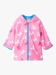 Hatley Kids' Mystical Unicorn Zip Up Rain Jacket, Sachet Pink