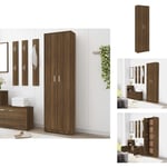 Skåp & garderober - Living Hallgarderob brun ek 55x25x189 cm konstruerat trä