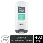 Dove Men+Care 3-in-1 Body, Face & Hair Wash Hydrating Sensitive, 400ml