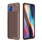 BRAND SET Case for Motorola Moto G 5G Plus Ultra-thin Carbon Fiber Soft Shell with Built-in air Cushion Technology Shockproof and Anti-Scratch Phone Cover Suitable for Motorola Moto G 5G Plus-Brown
