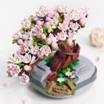 Minibukett, byggsten, blomma, körsbärsblomma, bonsai, 3D