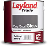 Leyland Trade One Coat Gloss Paint - Brilliant White 2.5L