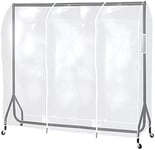 CompleteShopfittings CLEAR TRANSPARENT 6ft LONG CLOTHES RAIL PROTECTIVE COVER FOR GARMENT HANGING COAT RAILS