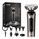 SEJOY 5in1 Electric Shaver Mens Rotary Razor Rechargeable Wet Dry Beard Trimmers