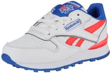 Reebok Unisex Kids Classic Leather Step Flash Sneaker, Ftwr White Electric Cobalt F23 Neon Cherry, 10.5 UK