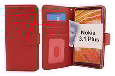 New Standcase Wallet Nokia 3.1 Plus (Röd)