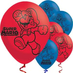 Super Mario Party Balloons Childrens Birthday Party Decorations Gaming Latex x 6
