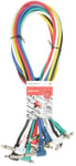 Jack patch kabel - Flere farver - 6 stk - 1 m