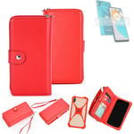 2in1 cover wallet + bumper for Motorola Moto E22s Phone protective Case red