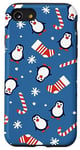 Coque pour iPhone SE (2020) / 7 / 8 Pingouins Chaussettes Flocons de neige Sucre Canne à sucre Bonbons