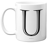 Personalised Alphabet Initial Mug - Letter U Mug, Gifts for Him Her, Fathers Day, Mothers Day, Birthday Gift, 11oz Ceramic Dishwasher Safe Mugs, Anniversary, Valentines, Christmas Present, Retirement