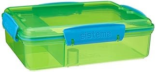 Sistema Lunch Snack Attack Duo Lunch Box | 975 ml | BPA-Free | Assorted Colours