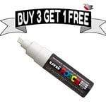 Uni Posca Pc-8k Paint Marker Art Pen Chisel Tip - White - Buy 4, Pay For 3