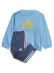 Boys, adidas Sportswear Infant Essentials Youth/Baby Jogger Set - Blue Multi, Blue, Size 3-4 Years