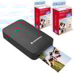 AGFA Photo - Pack Imprimante Realipix Mini P + Cartouches et Papiers AMC pour 100 Photos - Imprimante Photo Format 5,3 x 8,6 cm Via Bluetooth - Sublimation Thermique 4Pass - Noir