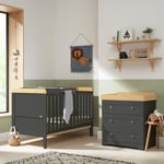 Tutti Bambini Rio 2 Piece Nursery Furniture Set - Slate Oak Grey