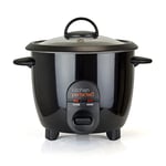 Kitchen Perfected 350W 0.8Ltr Automatic Rice Cooker - Non Stick/Removable Rice Bowl/Warm & Cook Indicators/Toughened Glass Lid/Measuring Cup/Spatula/Recipes Included - Black - E3302BK