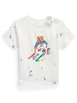 Ralph Lauren Baby Boys Paint Splat Bear T-shirt - Deckwash White, White, Size 3 Months