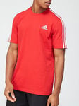 Adidas 3-Stripe T-Shirt - Red