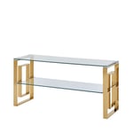 https://furniture123.co.uk/Images/FOL103677_3_Supersize.jpg?versionid=2 Zoe Glass & Gold Effect TV Unit - TV's up to 50 Aurora Boutique