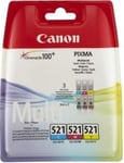 CANON Encre Multipack CLI-521 C/M/Y