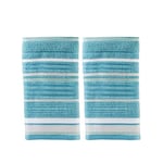 SKL Home by Saturday Knight Ltd. Seabrook Stripe 2-Piece Hand Towel Set, Teal 2 Count