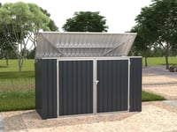 Abri pour poubelle triple en acier galvanisé gris anthracite - L237 x P101 x H131 cm - ILARIO