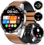1,43"" Amoled Montre Connectée Homme,Montre Connectée Avec Appel Bluetooth Assistant Vocal,109 Modes Sportifs,2 Bracelets,400amh,Spo2,Calorie,Etanche Smartwatch Pour Ios/Android