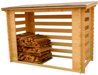 Abri Range-Bûches Avec Structure Madriers 4 Stères