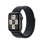 Apple Watch SE (2ᵉ génération, 2023) (40 mm GPS + Cellular) Smartwatch avec boîtier Aluminium et Boucle Sport Minuit. Suivi de l’activité Physique et du Sommeil, écran Retina, Neutre en Carbone