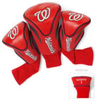 Team Golf MLB Washington Nationals Contour Golf Club Headcovers (3 Count) Numbered 1, 3, & X, Fits Oversized Drivers, Utility, Rescue & Fairway Clubs, Velour lined for Extra Club Protection