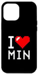 Coque pour iPhone 13 Pro Max Nom personnalisé I Heart Min, I Love Min