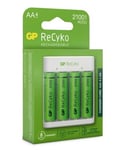 Batteriladdare (8h) inkl 4 st GP AA 2100mAh