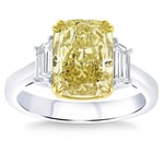 4.56Ctw Fancy Intense Yellow Diamond Ring