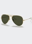 Ray-Ban Men's Aviator Classic Sunglasses in Polished Gold / Green