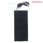 7 Storlekar USB Värme Kolfiber Värmeplatta Uppvärmd Jacka Rock Svart 10*22cm Black 10*22cm