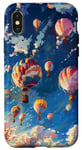 Coque pour iPhone X/XS Ballons à air chaud de style impressionniste planant à travers les nuages