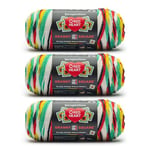 Red Heart All in One Granny Square Soft White - Green Scream Yarn - 3 Pack of 250g/8.8oz - 100% Acrylic - #4 Worsted (Medium) - 381m/417Yards - for Knitting, Crochet and Amigurumi