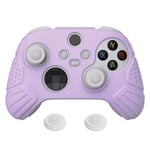 eXtremeRate PlayVital Guardian Edition Mauve Purple Ergonomic Soft Anti-slip Controller Silicone Case, Rubber Protector Skins with White Joystick Caps for Xbox Series S and Xbox Series X Controller