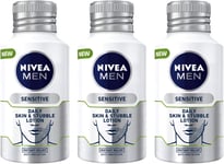 Pack of 3 NIVEA MEN Skin & Stubble Face Moisturiser for Sensitive Skin 125Ml