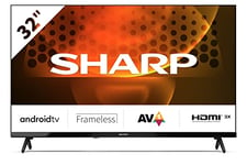 SHARP 32FH6KA 32-Inch HD Ready Android TV™ in Black with Active Motion 400, Chromecast, Google Assistant, Freeview Play, DTS Virtual:X, Pre-Installed Apps, 3x HDMI & 2x USB