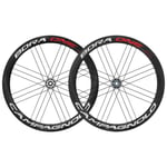 Campagnolo Bora One 50 Carbon Clincher Disc Road Wheelset - Black / Shimano 12mm Front 142x12mm Rear Centerlock Pair 11-12 Speed 700c